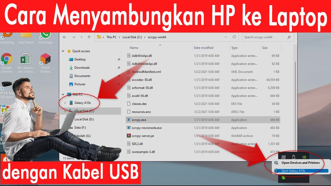 Cara Menyambungkan Hp Ke Laptop Menggunakan Kabel Usb Youtube