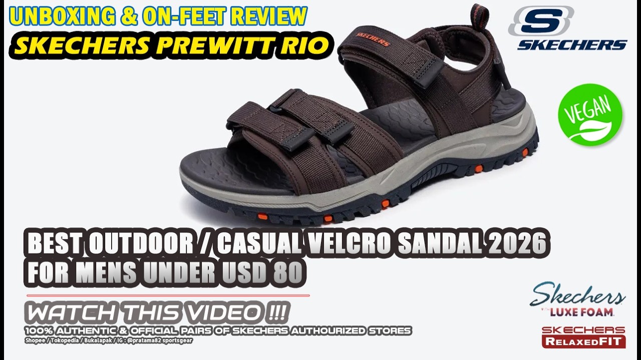 Skechers Prewitt Rio Men’s Size 10 Sandals Relaxed Fit Luxe Foam Black New Skechers Prewitt Rio Black Men main image 3