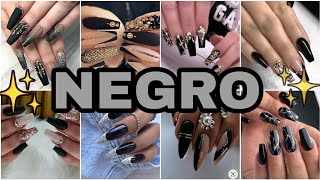 Tendencias Uñas Negras 2024✨💅😍 Diseños de Uñas Acrilicas Negras Modernas🖤✨#uñas #tendencias #nailart screenshot 1