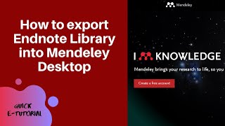 #usm #usmlibrarytv How to export Endnote Library into Mendeley Desktop