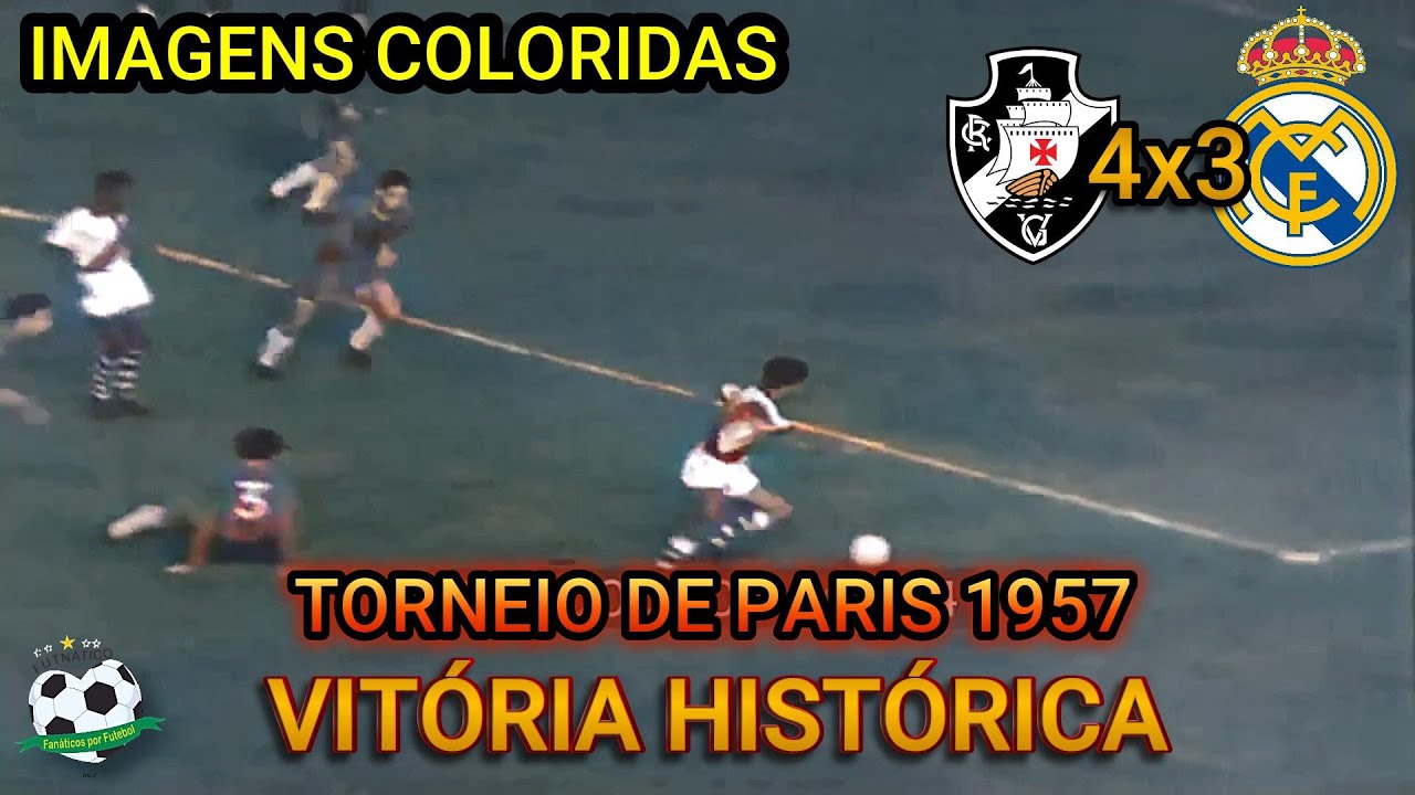 Imagens Coloridas VASCO 4 X 3 REAL MADRI Torneio de Paris 1957