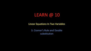 Linear Equations in Two Variables: Cramer