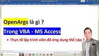Tham số OpenArgs trong VBA Access - Học MS Access