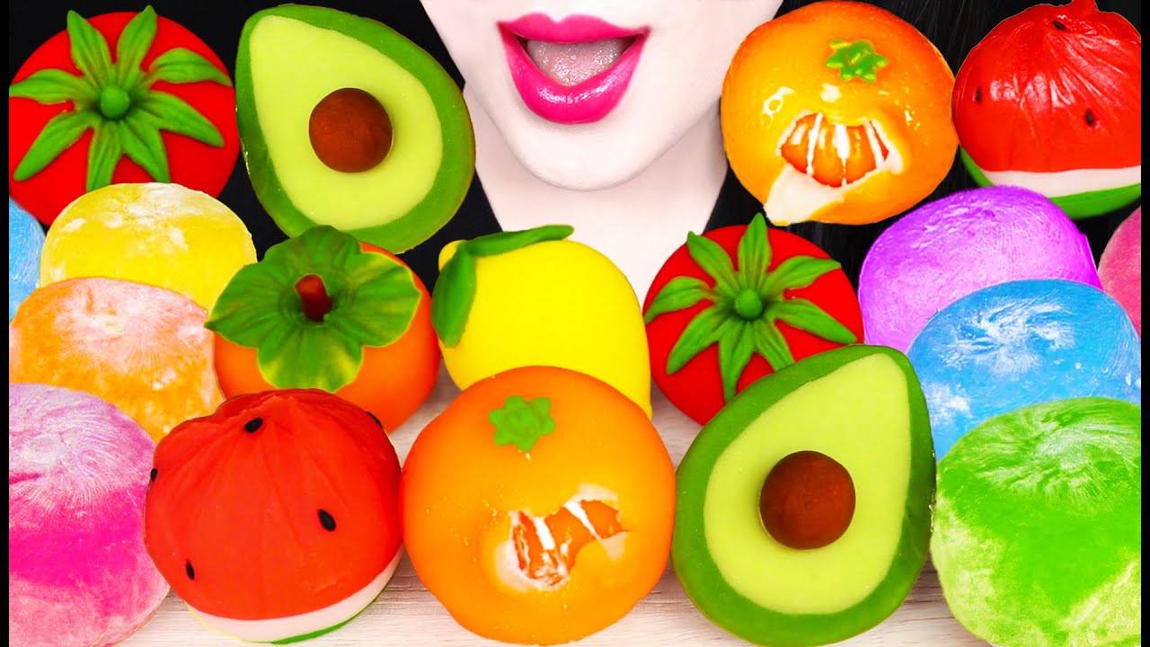 ASMR SWEET BEAN CAKES 알록달록 화과자 MUKBANG 먹방