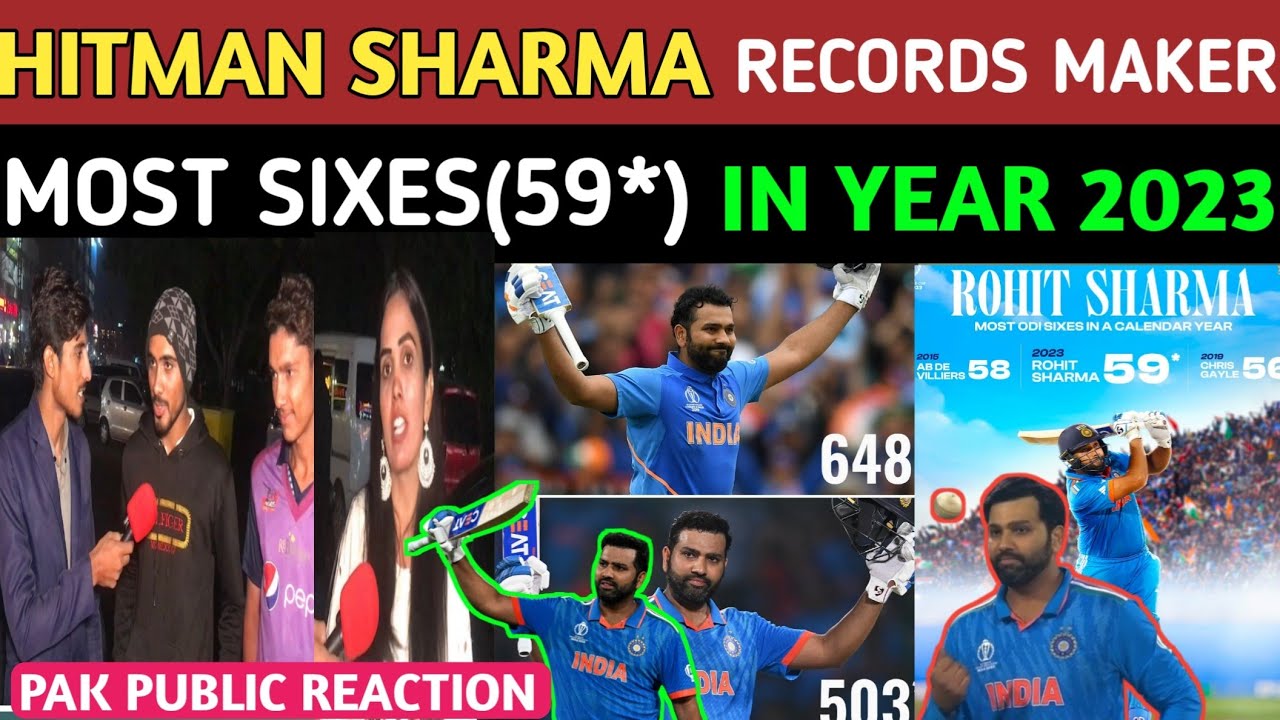 ROHIT SHARMA Most Sixes in Year 2023 |Pak public reaction - YouTube