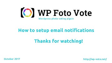 Wordpress photo voting plugin :: Set up email notifications
