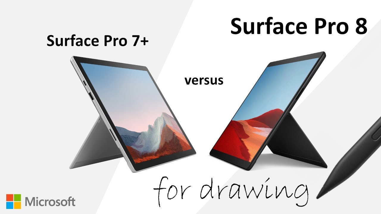 Surface Pro 8 vs Surface Pro 7+ Artist comparison - Pro's and Con's on both  devices - Slim Pen 2