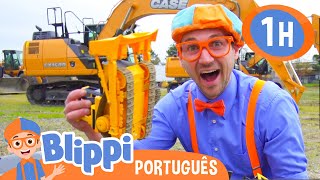 Blippi Aprende Sobre Veículos de Construção! | 1 HORA DO BLIPPI! | Vídeos Educativos em Português