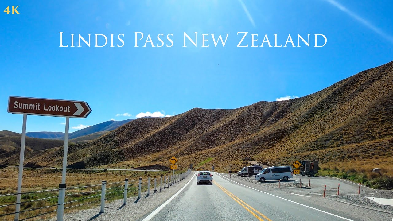 Driving Lindis Pass New Zealand In Summer 4K | Lake Pukaki | South Island New Zealand Driving Tour