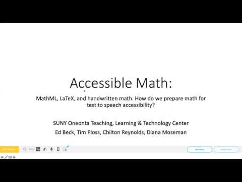 SAW: Accessible Math: MathML, LaTeX, & Handwritten Math.