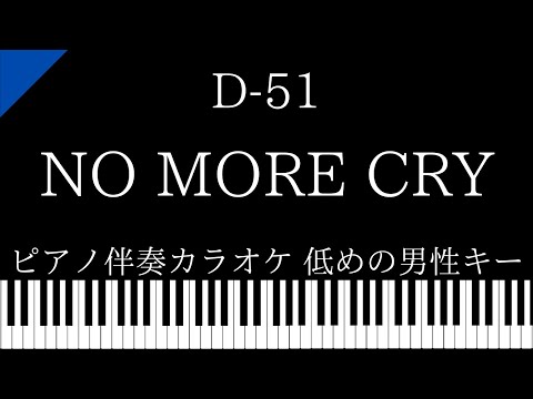 【ピアノ伴奏カラオケ】NO MORE CRY / D-51【低めの男性キー】