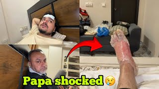 Papa mery pauu ka zakham dekh kar pareshan🥹mujhy wheel chair ki need