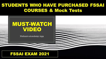 Important Video for FSSAI Assistant and Junior Assistant Aspirants | FSSAI 2021 || Nishant eAcademy