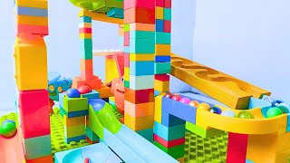 Marble Run ASMR Race Against The World ☆ ZONE Marbles &amp; Bridges Lego Roblox Build Tracks