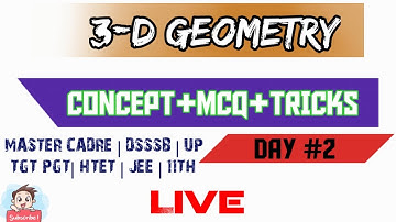 || 3-D GEOMETRY || DAY 2 || MCQ & TRICKS | #mastercadre #htet #JEE #Dsssb #mathematicsmasters