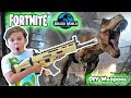 Fortnite in Real Life Jurassic World SKIT - We Made a DIY Scar Prop | DavidsTV