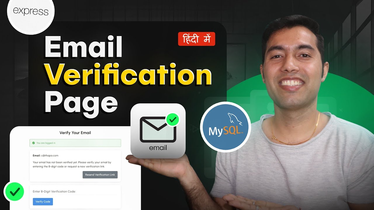 How to Build an Email Verification Page in Node.js & MySQL - YouTube