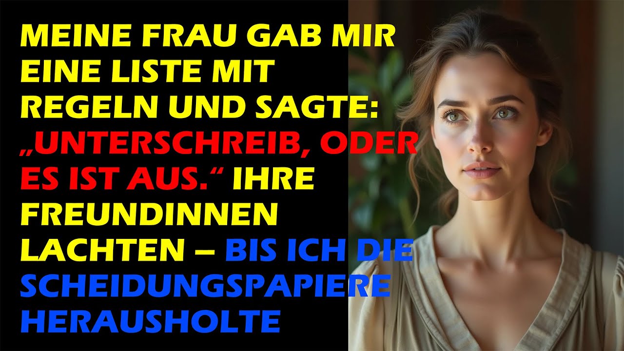 Sie gab mir eine Regelliste – ich legte die Scheidungspapiere auf den Tisch