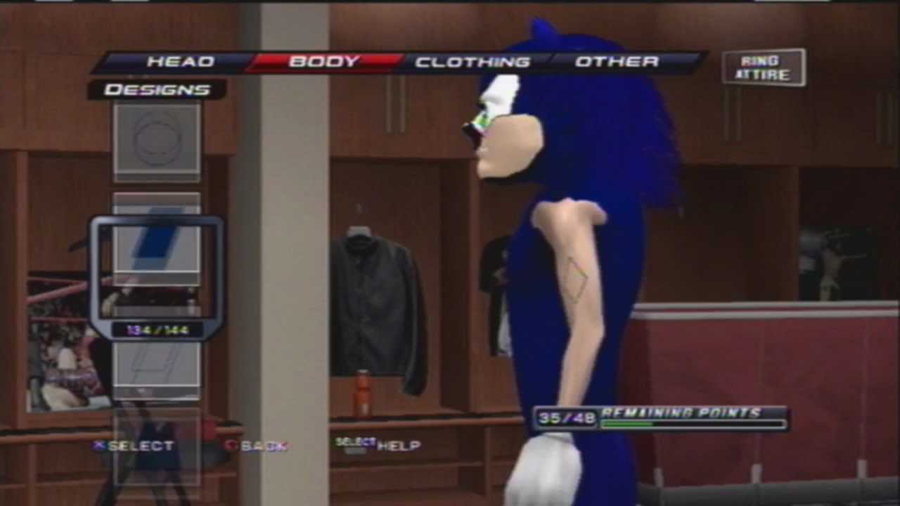 WWE SVR2011 (PS3) Sonic The Hedgehog CAW Formula (PART 2)