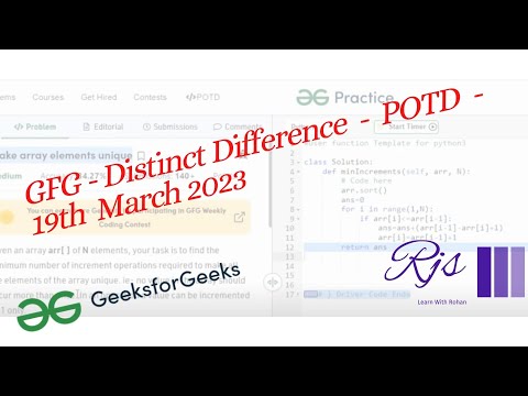 Distinct Difference || GFG || POTD || Mar 19 || Python || List || Rohan Shah || #List, #gfg ,#array