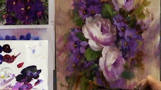 Painting Roses and Violets  Acrylic Techniques