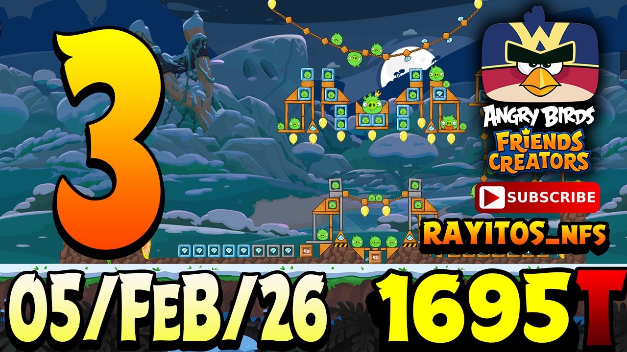 Angry Birds Friends Level 3 Tournament 1695 Highscore POWER-UP walkthrough