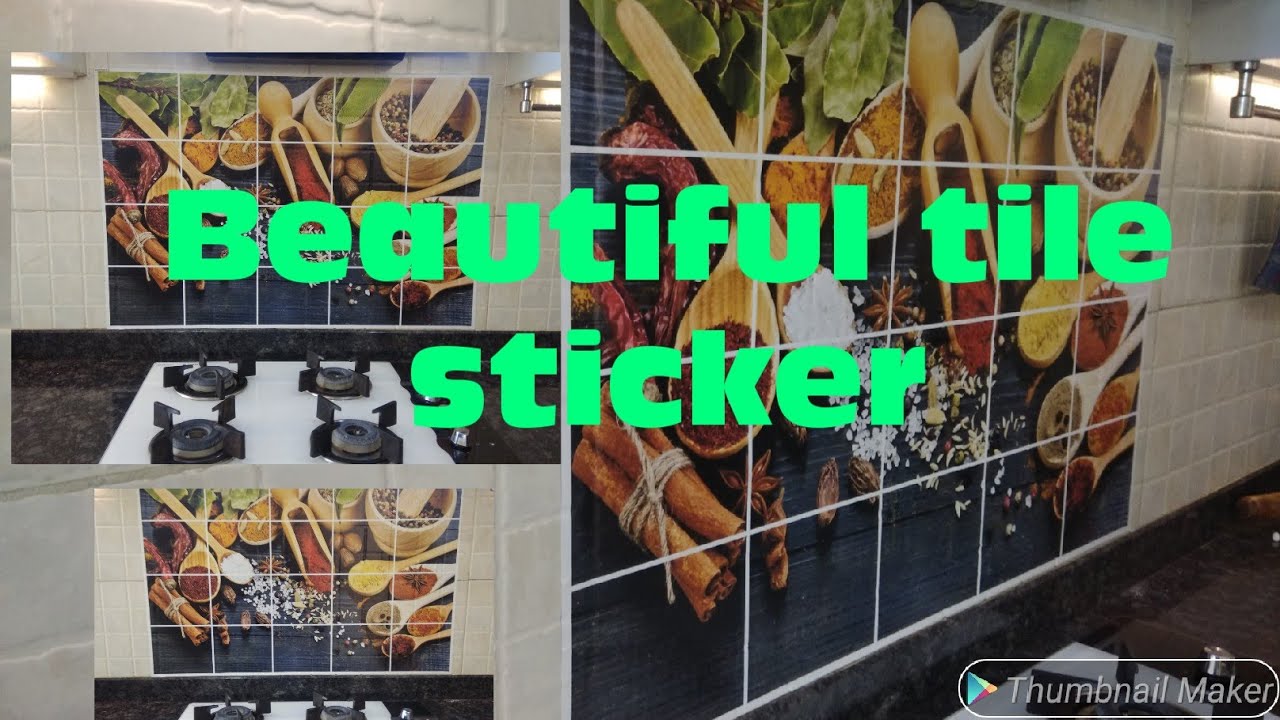 Kitchen wall tile sticker review and fixing YouTube
