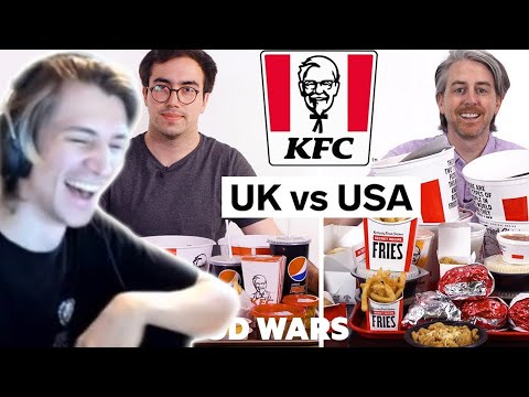 xQc Reacts To US vs UK KFC Food Wars /w chat