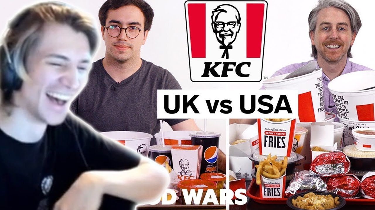 xQc Reacts To US vs UK KFC | Food Wars /w chat