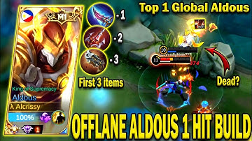 ALDOUS OFFLANE 1 HIT BUILD! NEW BUILD THAT HELPS YOU RANK UP FAST! ALDOUS BEST BUILD 2022 - MLBB