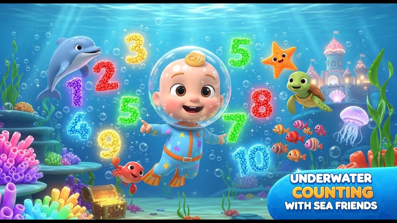 Underwater Counting with Sea Friends | Fun Ocean Counting Song for Kids | Playful Learning Rhyme