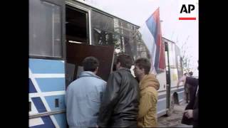 Bosnia - Serbs Burn Houses As they Leave