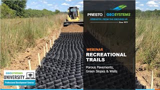 Advancing Sustainable Design in Recreational Trails and Embankments Presented by Cory Schneider   1