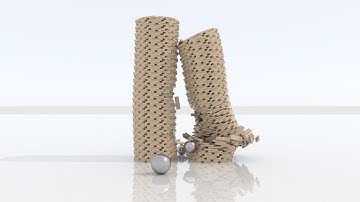 KEVA tower destruction simulation (Maya 2018 Bullet Physics) HD