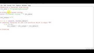 Details Removing a Character from String Python News