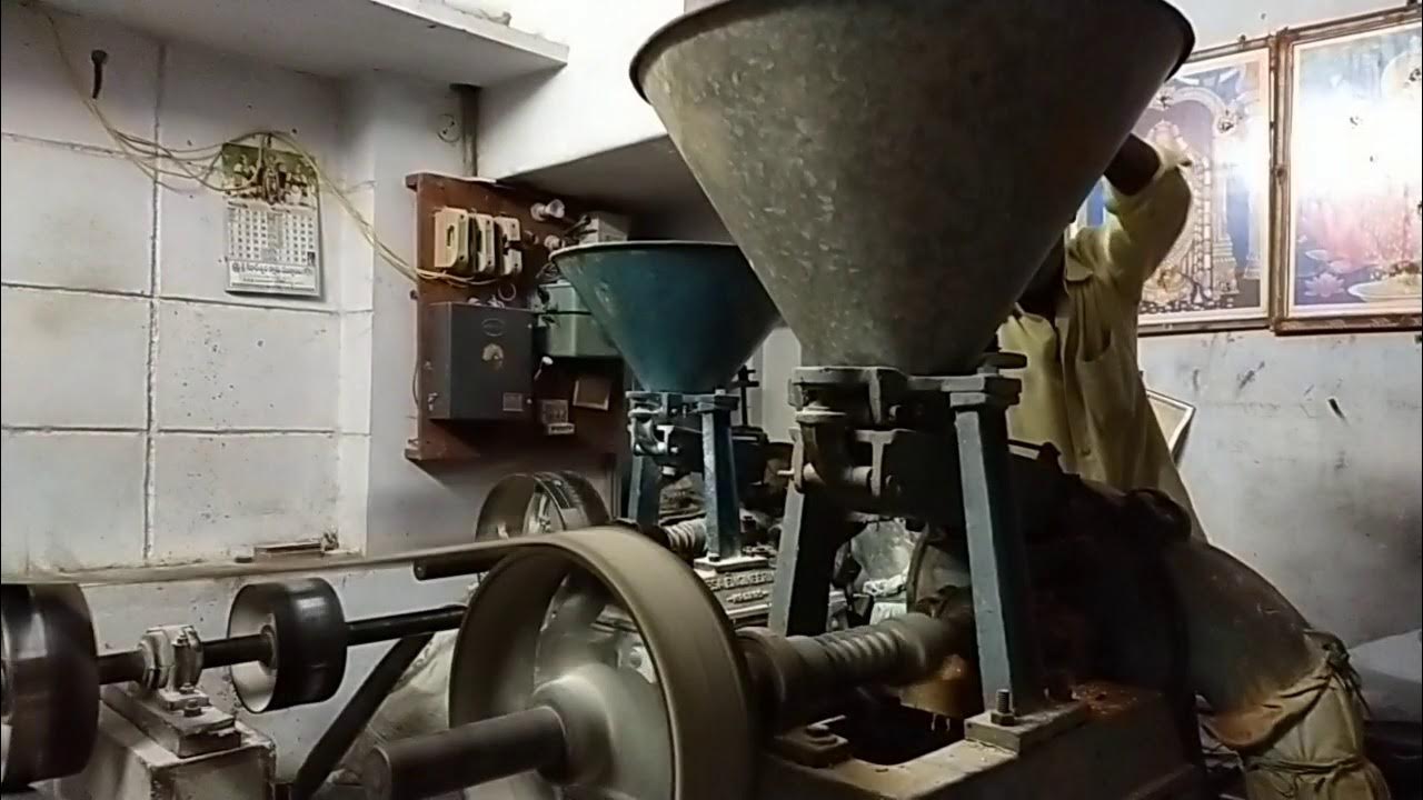 old flour mill working with flat belt YouTube