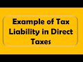 Example of Tax Liability in Direct Taxes