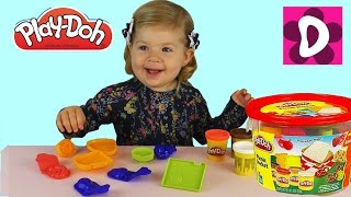 Распаковка Набора Пластилина Плей До Мини Ведерко Пикник Play Doh Picnic Bucket Playset unboxing