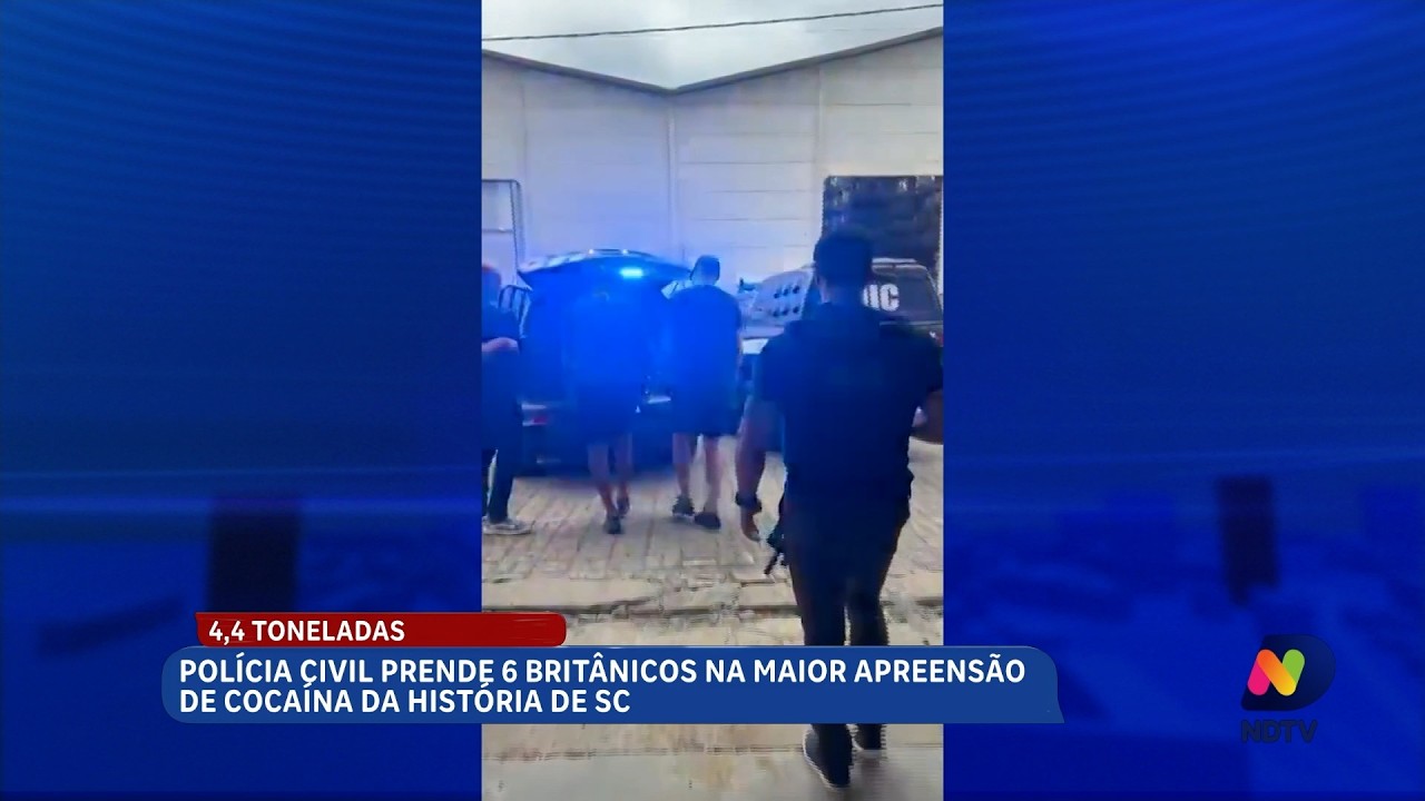 Polícia prende 6 britânicos com 4,4 toneladas de cocaína em SC