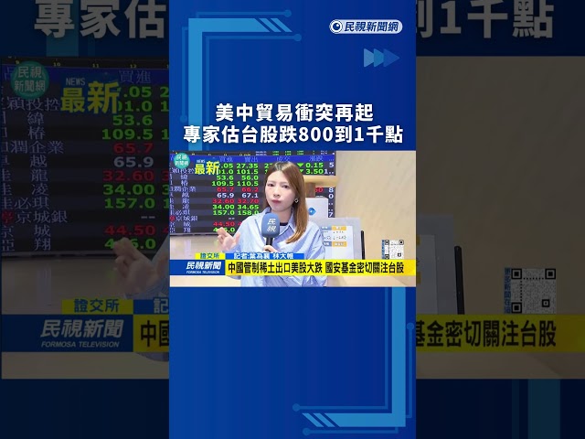 美中貿易衝突再起　專家估台股跌800到1千點｜民視新聞｜