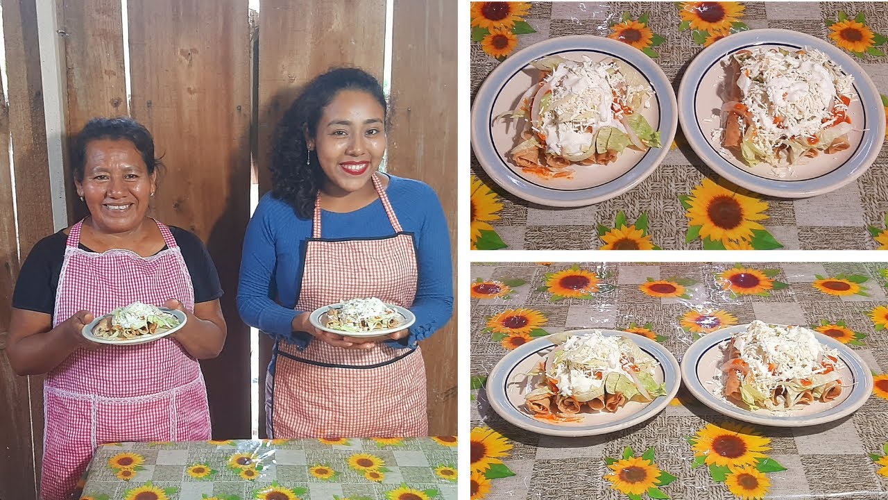 Riquísimos Tacos Dorados de Carne Molida con su Salsa de Chile Chipotle