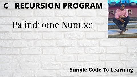 24: C program to check palindrome number using recursion || MCS-011|| O level  (Hindi)