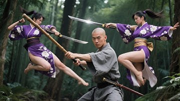 2025動作電影！日本女武士欺負小和尚，殊不知小和尚竟是隱藏功夫大師，反殺她們！#女特工電影