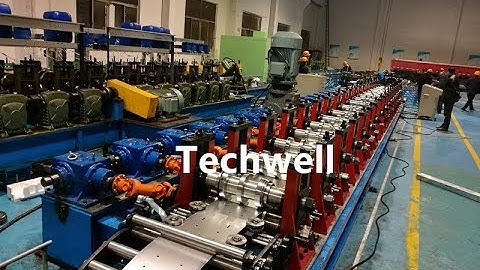 Gearbox Drive Strut C U Channel Roll Forming Machine with 5 Groups Punching and Flying Shear