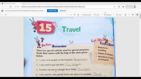 For Grade III EVS CH15 TRAVEL