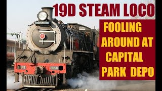 19D Steam locomotive  fooling around at Capital Park Depot on Father's Day