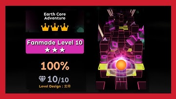 Rolling Sky - Earth Core Adventure ★★★ | Fanmade Level 10 | Derrdog