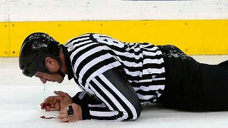 NHL Referees Getting Hit By Players