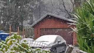 Santa Cruz Mountains see snow and residents take it in stride