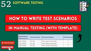 manual software testing training | how to create test scenarios in excel | test scenario template screenshot 4